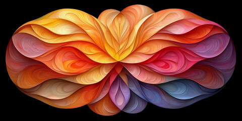 Abstract Colorful Layered Petal Shapes