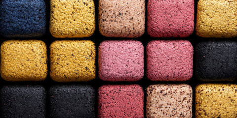 Colorful Textured Square Cubes Grid