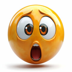 3D Emoticon Illustration Shocked Face