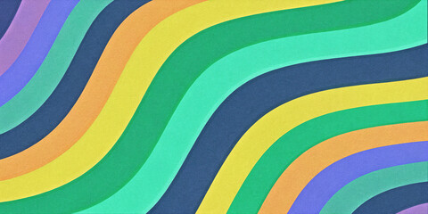 Obraz premium Retro vibrant color swirly, wayvy, curvy abstract background with grainy texture for a vintage or 70s-inspired nostalgic, playful, psychedelic vibe