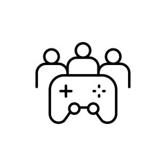 Game community outline icons, minimalist vector illustration ,simple transparent graphic element .Isolated on white background