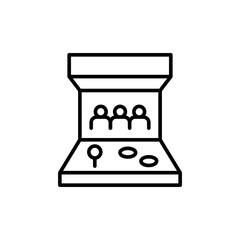 Retro game community outline icons, minimalist vector illustration ,simple transparent graphic element .Isolated on white background