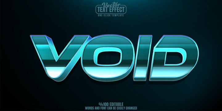 Void editable text effect, customizable space and galaxy 3d font style