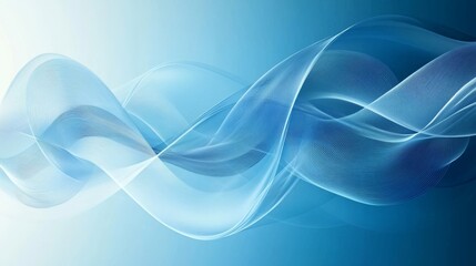 Fototapeta premium 65.A futuristic wave-inspired abstract with overlapping, flowing lines in varying heights. The blue background enhances the sense of fluidity and depth, with subtle gradients accentuating the smooth