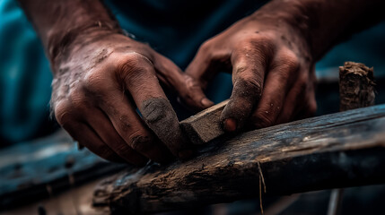 Hands Repairing the Roof After the Event