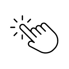 A vector illustration of a hand with an extended index finger in the act of pressing a button to turn something on. Perfect for digital interfaces or technology-related visuals.