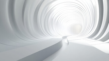 3D render of an abstract futuristic background with white lines and empty space