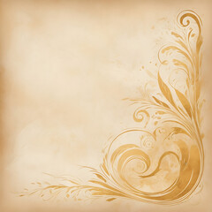 An ancient scroll-inspired abstract background with textured parchment tones, faded ink patterns, and subtle golden accents.