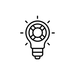 Help desk outline icons, minimalist vector illustration ,simple transparent graphic element .Isolated on white background