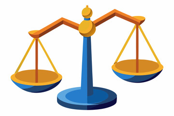  scales justice on white judge law auction vector art illustration