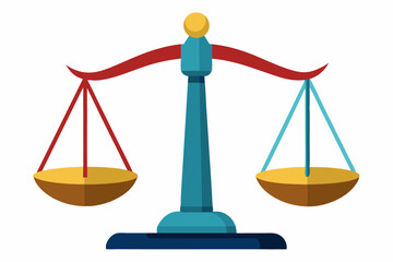  scales justice on white judge law auction vector art illustration
