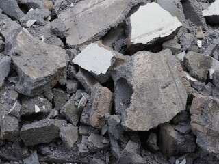 wall fragments after distroy by worker