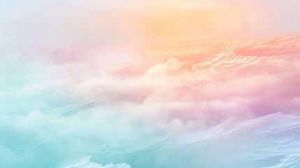 a enchanting dreamscape of ethereal pastel hues blending in an abstract artwork, No specific objects, white space in the center of the page for text