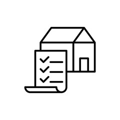 Home inspection list outline icons, minimalist vector illustration ,simple transparent graphic element .Isolated on white background