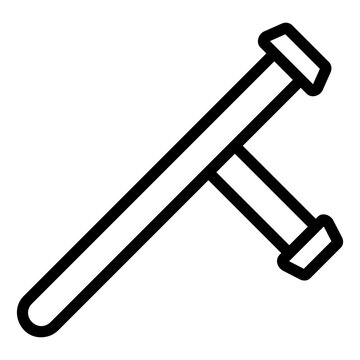 black baton icon on white background clip art preview