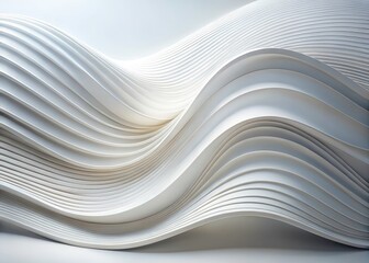 Abstract White Curves, Wave Background, Swirling Design, Modern Art, Elegant Wallpaper, Fluid Lines, Minimalist Texture