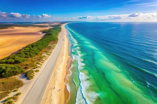 Aerial Slow Motion Comporta Beach Troia Peninsula Portugal Drone Footage Cinematic 4K
