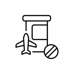 Jet lag outline icons, minimalist vector illustration ,simple transparent graphic element .Isolated on white background