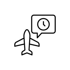 Jet lag outline icons, minimalist vector illustration ,simple transparent graphic element .Isolated on white background