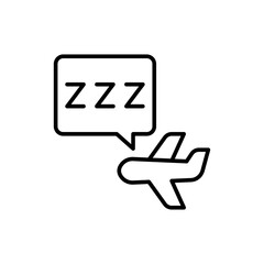 Jet lag outline icons, minimalist vector illustration ,simple transparent graphic element .Isolated on white background