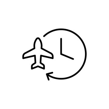 Jet lag outline icons, minimalist vector illustration ,simple transparent graphic element .Isolated on white background