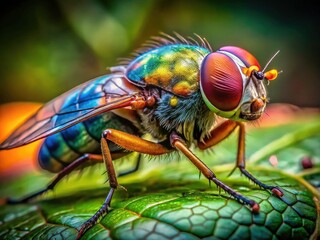 Fototapeta premium Candid Close-Up of a Gadfly, Insect Photography, Fly Macro, Nature Wildlife, Detailed Insect Image, High-Resolution Bug Photo, Insect Wing Detail, Gadfly 