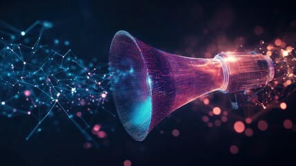 Digital megaphone broadcasting data stream.