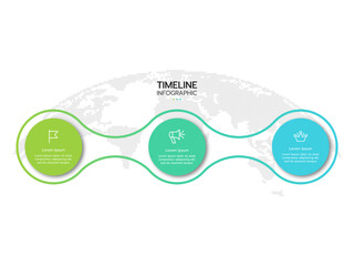Infographic template. Concept of circular process with 3 steps and icons.