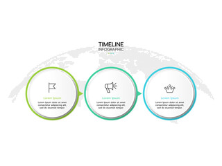 Infographic template. Concept of circular process with 3 steps and icons.