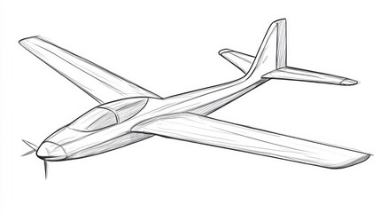 Detailed Sketch of a Conceptual Airplane with Sleek Design Features