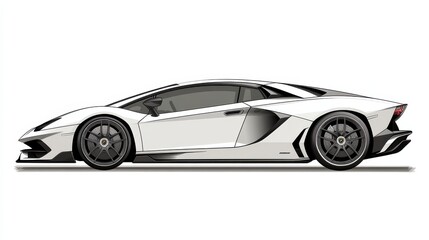 Fototapeta premium Sleek White Sports Car Design With Bold Lines and Aerodynamic Shape