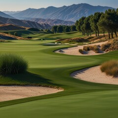 The attractive quiet golf course