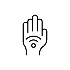 NFC technology outline icons, minimalist vector illustration ,simple transparent graphic element .Isolated on white background