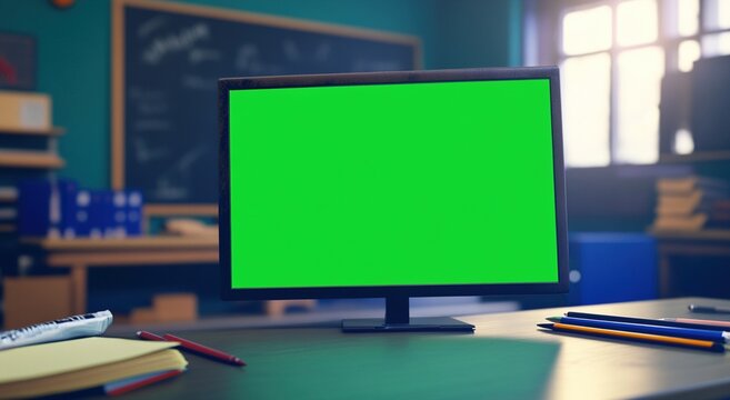 Green Screen Computer in Classroom