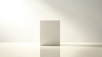 Fototapeta premium 76.A detailed vector illustration of an empty beverage carton, with a pristine white surface, subtle reflections, and clean lines, isolated on a light background.