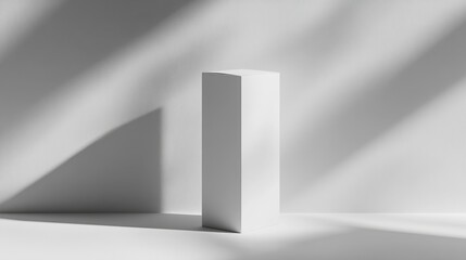 77.A minimalist 3D mockup of a white milk carton, showing both the side and front panels, with realistic folds and soft shading for a polished look.