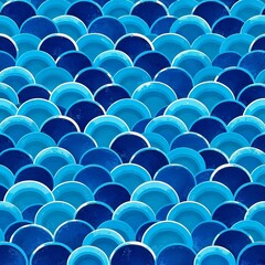 Obraz premium seamless pattern featuring traditional Japanese Seigaiha wave designs.