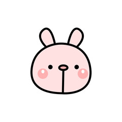 Cute cartoon animal face character icon