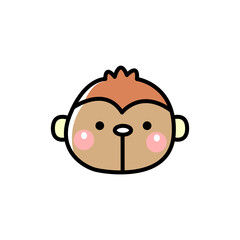 Cute cartoon animal face character icon