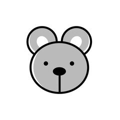 Cute cartoon animal face character icon