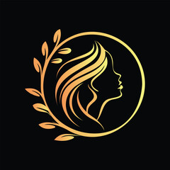 Beauty and Spa logo Golden Color