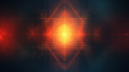 Obraz premium Abstract fiery geometric light beams.