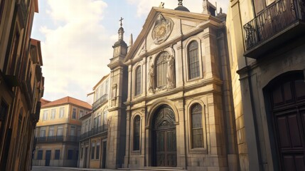 Historic church on a city street