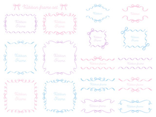 リボンのフレームのベクターイラストセット　りぼん　飾り