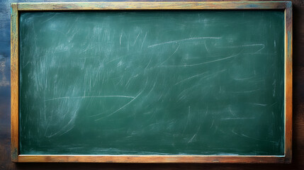Blank green chalkboard ready for use