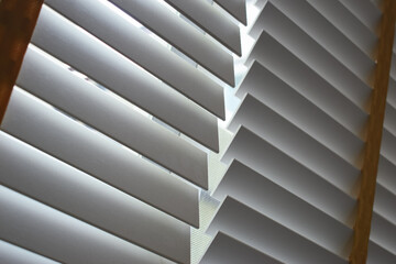 Obraz premium white window blinds in home, object for decorate interior of house