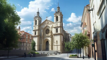 Fototapeta premium Grand Cathedral on a city street