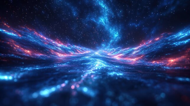 Cosmic energy flows, nebula background, digital art, screen saver