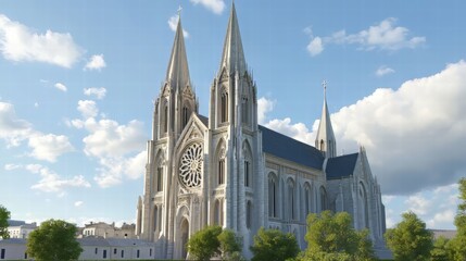 Obraz premium Grand cathedral under a blue sky