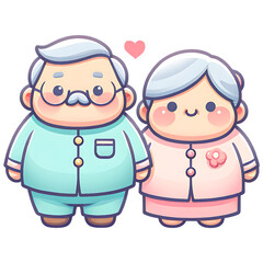 Happy Couple Grandma and Grandpa